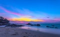 scenery sunset on the rock at Pilay Natai beach