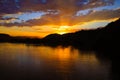 Sunset on the river Santo Antonio in Minas Gerais, Brazil