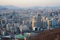 The scenery/top of a mountain in Seoul, Korea