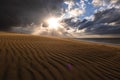 Tottori Sand Dunes in Tottori Prefecture, Japan at sunset Royalty Free Stock Photo