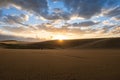Tottori Sand Dunes in Tottori Prefecture, Japan at sunset Royalty Free Stock Photo