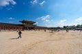 The scenery of tourists visiting at Heungnyemun Gate, located in Gyeongbokgung Palace, Seoul, South Korea