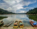 A scenery of traditional & artisan fishing boats in Gubir Lake, Kedah, Malaysia.