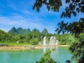 Scenery of the Trans-national Waterfall in Chongzuo Detian, Guangxi, China Royalty Free Stock Photo