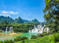 Scenery of the Trans-national Waterfall in Chongzuo Detian, Guangxi, China Royalty Free Stock Photo