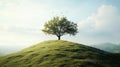 scenery tree on hill Royalty Free Stock Photo