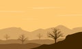 Scenery of tree and mountains in the afternoon. City vector