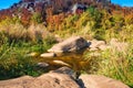 Scenery of Ukrainian Canyon, Lake in the mining mountainl