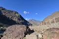 Scenery of Upper Indus Valley with Petroglyphs of Shatial in Pakistan Royalty Free Stock Photo