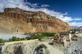 Scenery of Upper Mustang , village Chukshang , Upper Mustang trekking, Nepal. Royalty Free Stock Photo