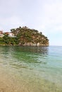 Valtos beach Parga - the Venetian Castle of Parga Greece Royalty Free Stock Photo