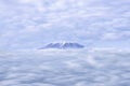 Mount Kilimanjaro peak over rainy cloud in Tanzania view from Amboseli National Park Kenya