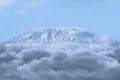 Scenery view of Mount Kilimanjaro peakover rainy cloud  in Tanzania view from Amboseli National Park Kenya Royalty Free Stock Photo