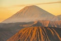 Scenery view of Mount Semeru volcano in Indonesia at dawn. Royalty Free Stock Photo