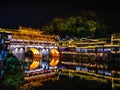 Scenery view in the night of fenghuang old town