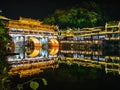 Scenery view in the night of fenghuang old town