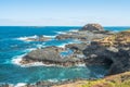 The scenery view of the Nobbies conservation area of Phillip Island, Australia.