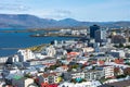 Scenery view of Reykjavik the capital city of Iceland in summer season.