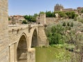 Detailed view of historical city Toledo mainly to focus to old bridge