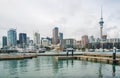 Scenery view of Viaduct Harbour in the central of Auckland, New Zealand. Royalty Free Stock Photo