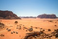 Scenery of wadi rum, aka the Valley of the Moon Royalty Free Stock Photo