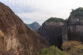 The scenery of Wuyishan landscape of Wuyi Mountains, peaks, bamboo Royalty Free Stock Photo