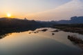 The scenery of Wuyishan landscape of Wuyi Mountains, peaks and the River Royalty Free Stock Photo