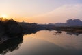 The scenery of Wuyishan landscape of Wuyi Mountains, peaks and the River Royalty Free Stock Photo