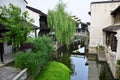 The scenery of Yuehe ancient town at Jiaxing, China. Royalty Free Stock Photo