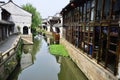 The scenery of Yuehe ancient town at Jiaxing, China. Royalty Free Stock Photo