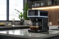 Scenes of automated routines, smart coffee makers brewing