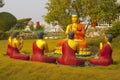 Scenes of Buddha`s life in Lumbini