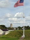 Scenes at Fort Moultrie on Sullivan`s island Charleston, South Carolina from the American Revolutionary war protecting the harbor Royalty Free Stock Photo