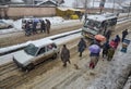 Scenes Of Kashmir On A Snowy Winter Morning