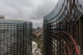 Scenic aerial downtown San Diego vista under a heavily overcast sky, California Royalty Free Stock Photo