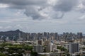 Scenic aerial Honolulu vista with the Diamond Head in the background on a rainy day, Oahu Royalty Free Stock Photo