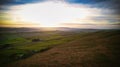 Scenic aerial landscape photo at Sycamore Gap in Northumberland