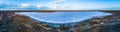 Panorama of salt lake in Australian outback. Royalty Free Stock Photo