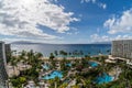 Scenic aerial panoramic Ka`anapali Beach vista, Maui Royalty Free Stock Photo
