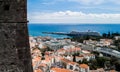 Scenic aerial shot of the Funchal in Portugal with the city, sea, and the beach views