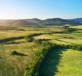 Scenic aerial view of beautiful landscape of the valley