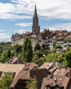 Scenic aerial view of Bern's old town seen from Rose Garden viewpoint, Switzerland. Royalty Free Stock Photo