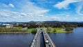 Aerial view of Commonwealth avenue bridge over Burley Griffin lake in Canberra, Australia Royalty Free Stock Photo