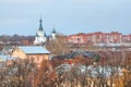 Scenic aerial view of Kronshtadt, an ancient touristic town