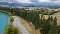 Scenic aerial view of rural landscape of Twizel looking from Lake Ruataniwha New Zealand Royalty Free Stock Photo