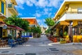 Beautiful alley in the traditional seaside village of Paleochora