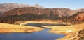 scenic alpine himalayan mountain valley and beautiful blue pt tso or penga teng tso lake near bum la pass