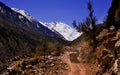 Scenic alpine landscape with and mountain ranges. natural mountain background Royalty Free Stock Photo