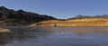 scenic alpine valley and PT Tso or penga teng tso lake surrounded by himalaya mountains Royalty Free Stock Photo