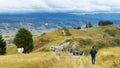 Scenic andean landscape, group of tourist, Ecuador